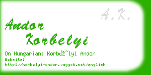 andor korbelyi business card